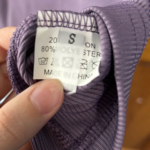 Purple Ribbed Romper - Picture 6 of 6